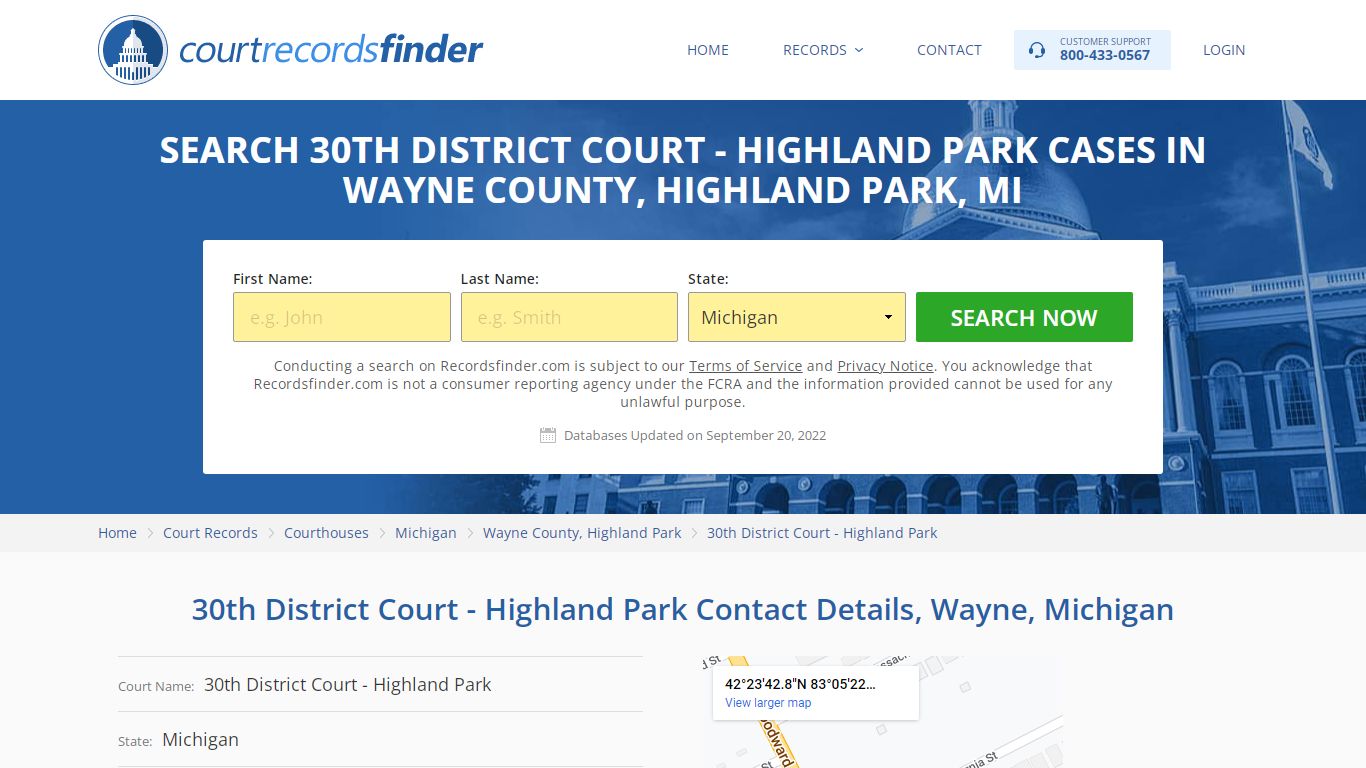 30th District Court - Highland Park Case Search - Wayne County, MI ...